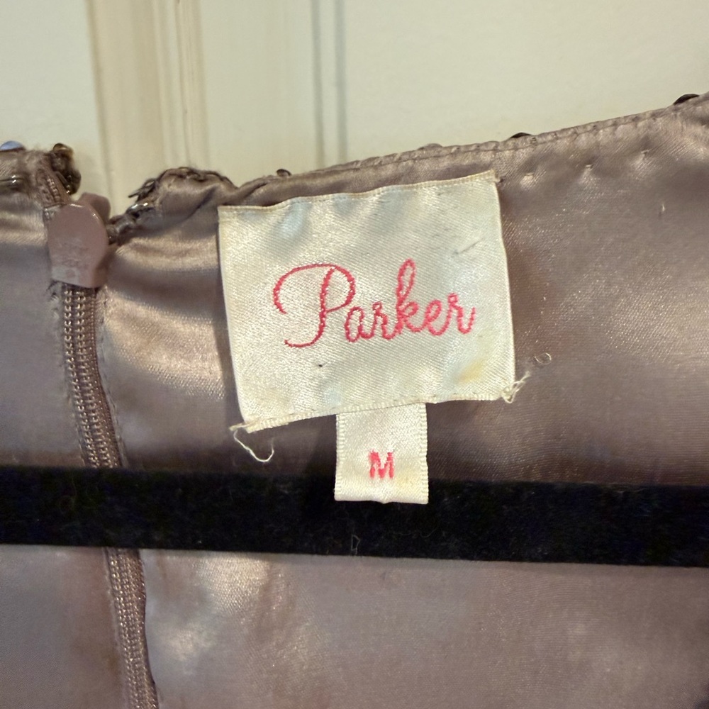 Parker Rose-Gold Sequin V-Neck Mini Dress - Picture 9 of 11